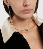 Miu Miu Faux pearl and brass earrings