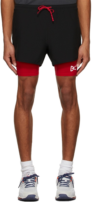 Photo: District Vision Black & Red Aaron Layered Shorts