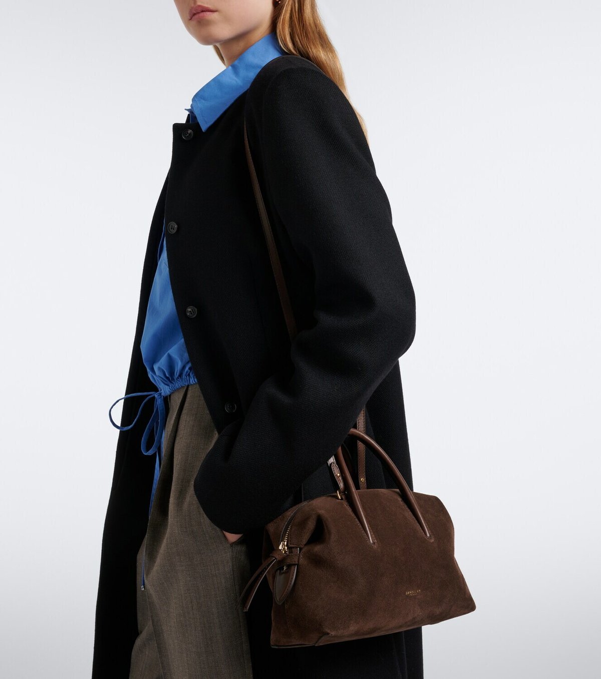 DeMellier Stockholm Small suede top-handle bag