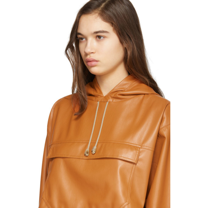 Nanushka Orange Vegan Leather Arno Anorak Nanushka