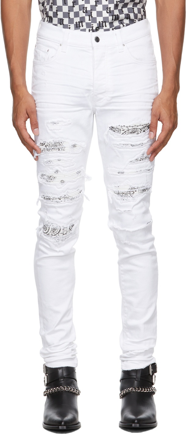 AMIRI White Bandana Thrasher Jeans Amiri