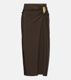 Simkhai Eiana appliqué ruched midi skirt