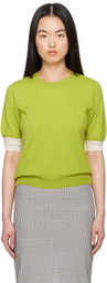 &Daughter Green Emer Cashmere T-shirt