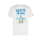 MC2 Saint Barth Man Cotton T-shirt With Gente Di Mare Print | Gin Mare Special Edition