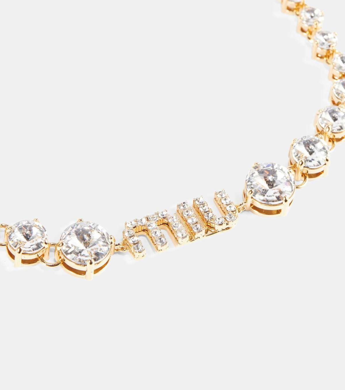 Miu Miu Logo crystal-embellished necklace