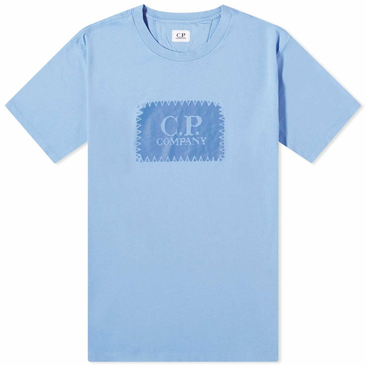 Photo: C.P. Company Men's Label Logo T-Shirt in Riviera