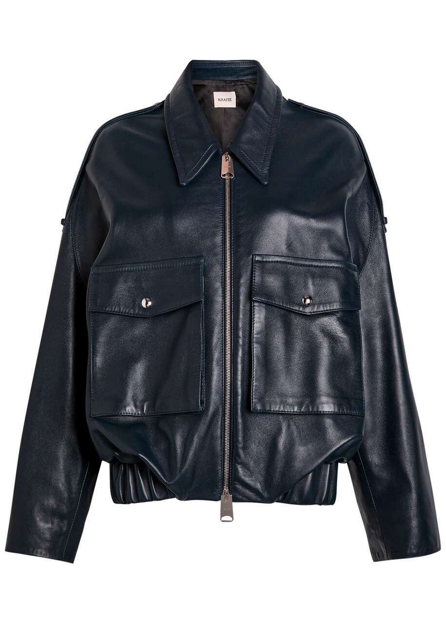 Khaite Tania python-effect leather jacket Khaite