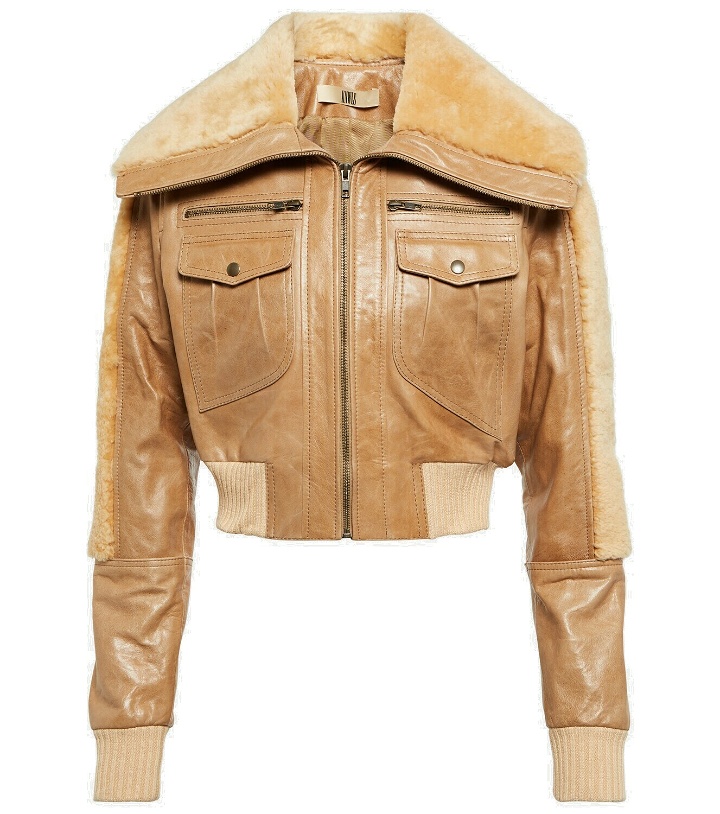 Photo: KNWLS - Z-2 shearling-trimmed leather jacket