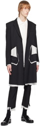 Sulvam Black Classic Long Coat