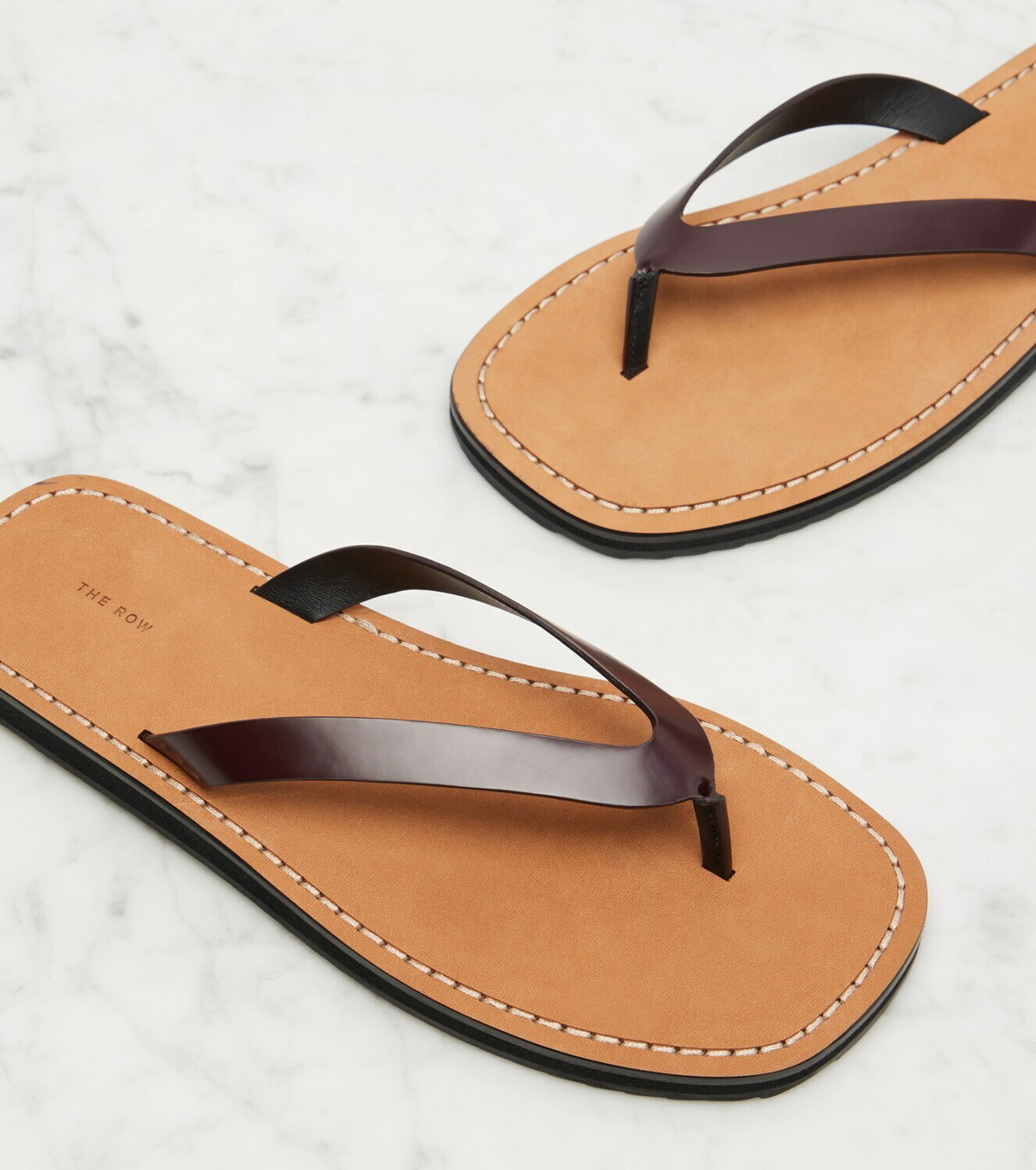 The Row City leather thong sandals