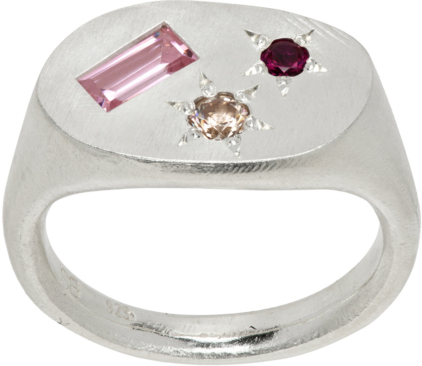 【関税込み】Seb Brown Neapolitan リング Seb Brown 9ct Gold Neapolitan Pastel Multi-Stone Signet Ring