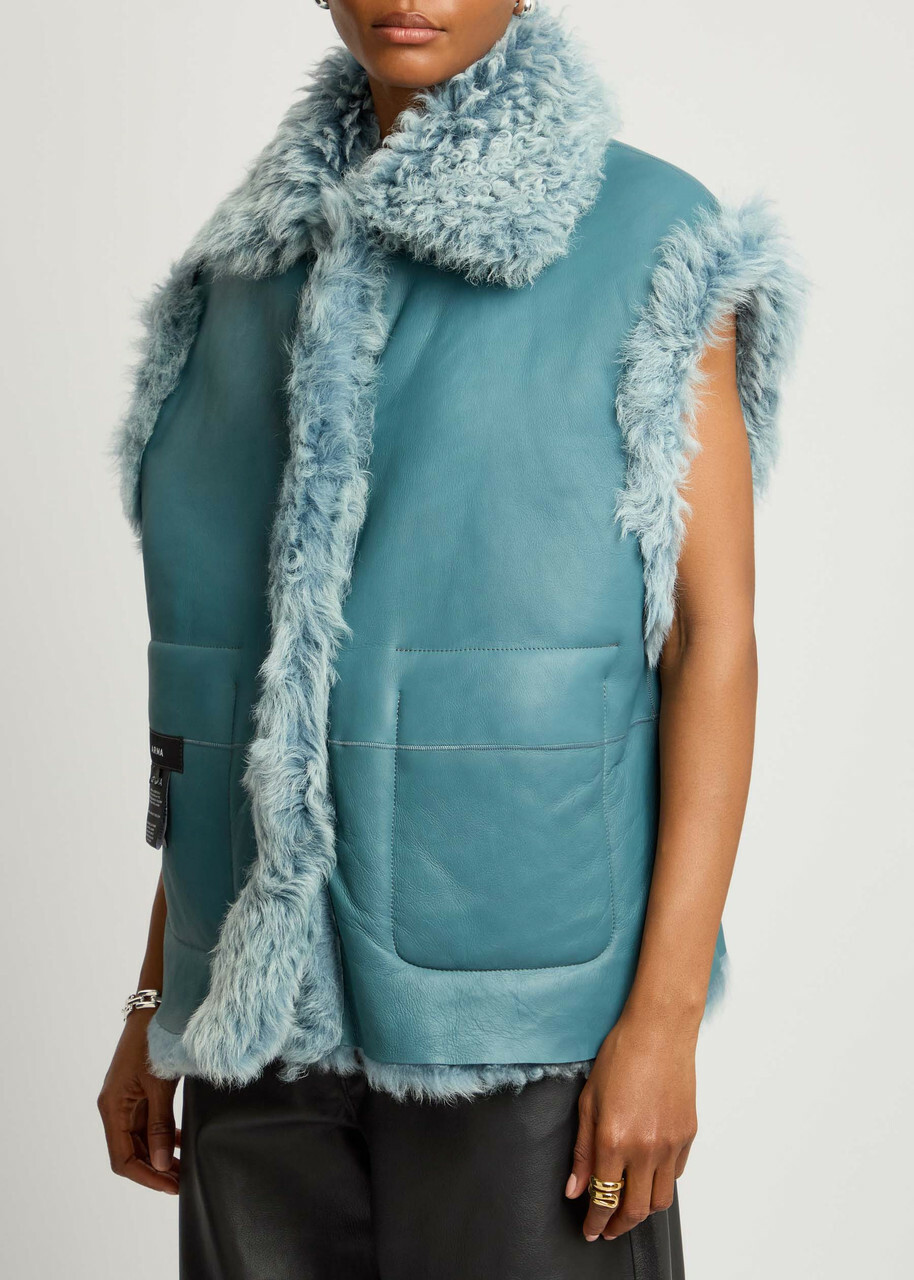 Arma Edha Reversible Wool Gilet Dark Blue