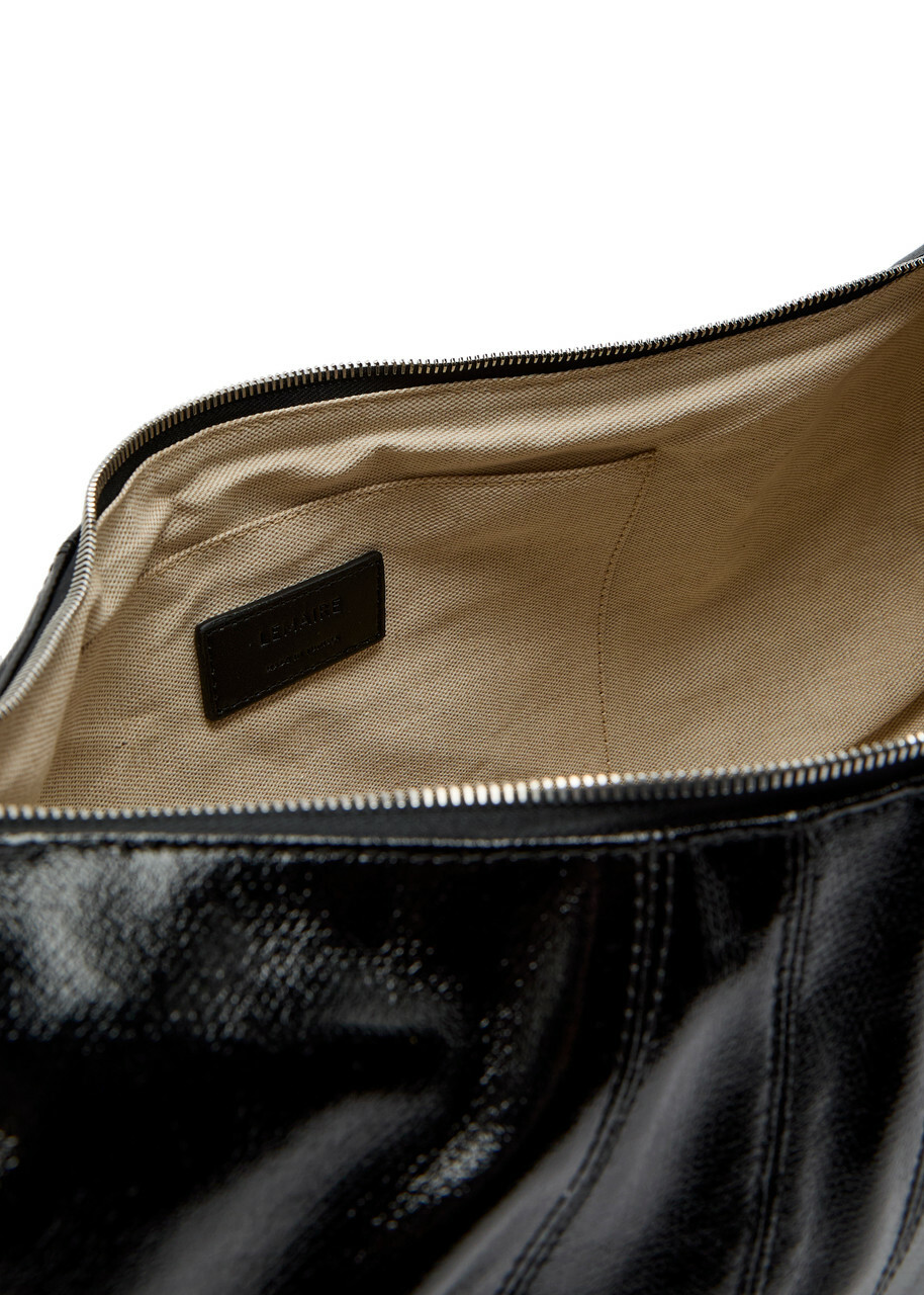 Lemaire Croissant Large Glossed Leather Shoulder Strap - Black - One Size