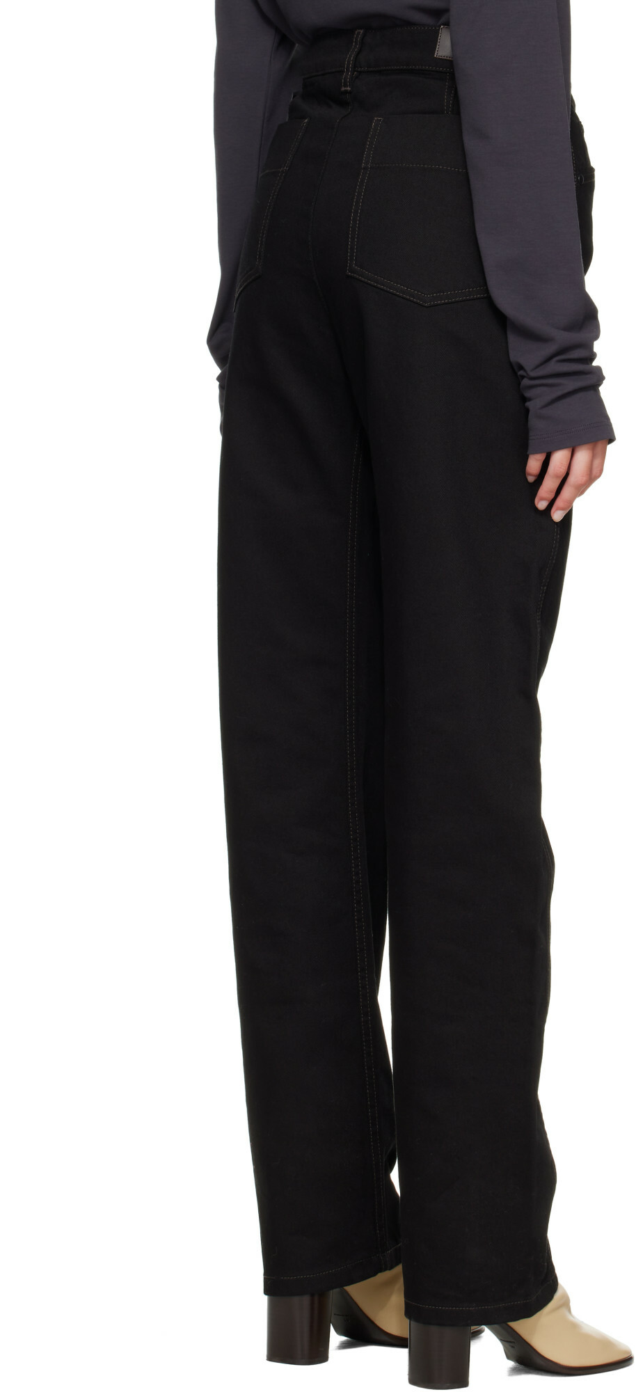 LEMAIRE Black Five Pockets Twisted Jeans