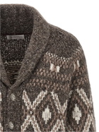 Brunello Cucinelli geometric Jacquard Cardigan