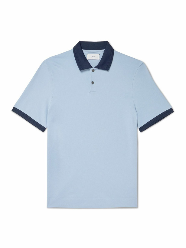 Photo: Mr P. - Two-Tone Piqué Golf Polo Shirt - Blue