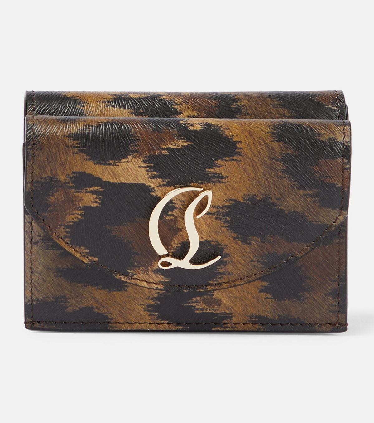 Christian Louboutin Loubi54 Leopard Print Leather Card Holder