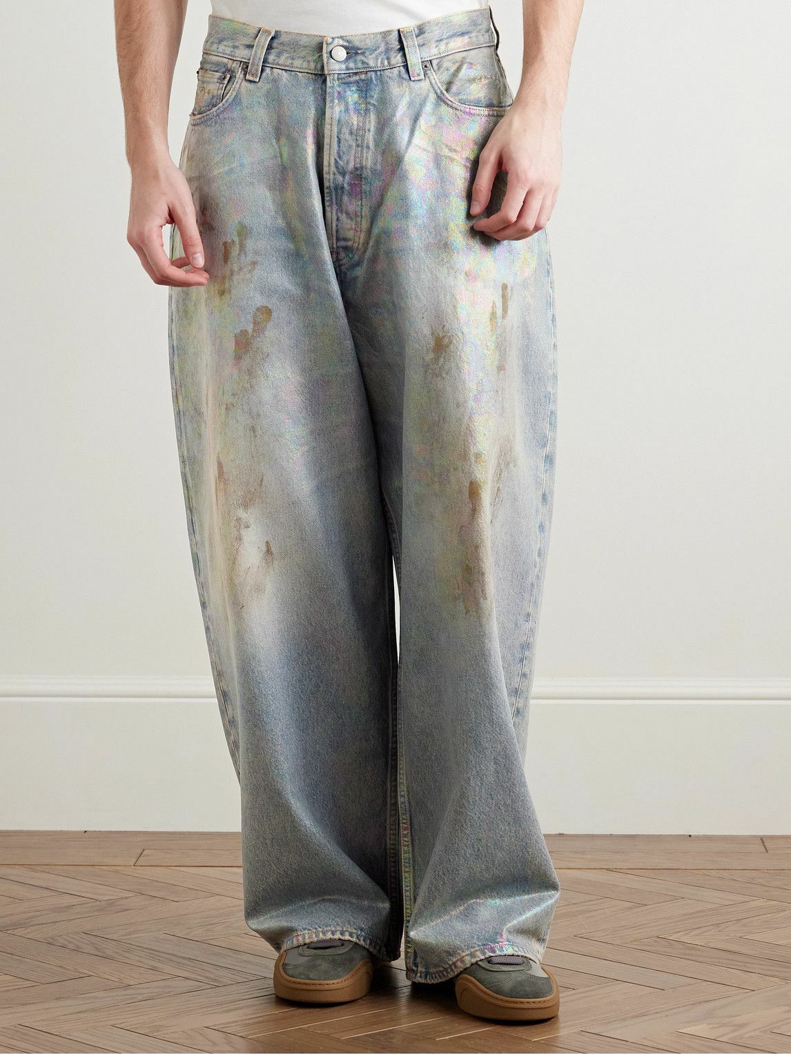 最終価格。即購入⭕️ acne studios 2023 dirty halo Acne Studios - Dirty Halo Wide-Leg Distressed Iridescent Jeans