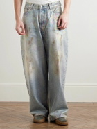 Acne Studios - Dirty Halo Wide-Leg Distressed Iridescent Jeans - Blue