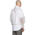 Thom Browne Transparent Stripe Articulated Funnel Neck Jacket