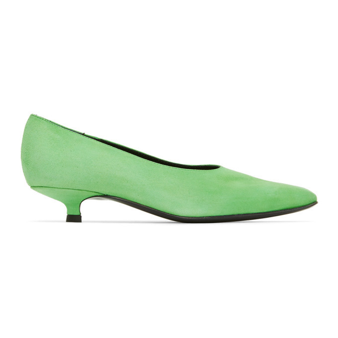 Court Shoes Lime Green Low Heel Shoes Dorateymur Green Suede Cigarette  Closed Heels Dorateymur
