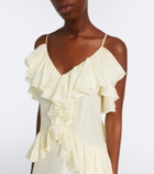 Xu Zhi Ruffled lace-trimmed silk-blend midi dress