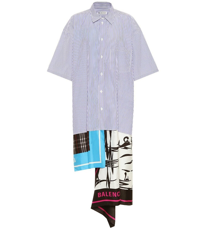 Photo: Balenciaga Scarf cotton and silk shirt dress