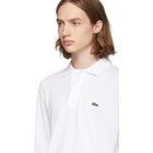 Lacoste White Pique Classic Long Sleeve Polo