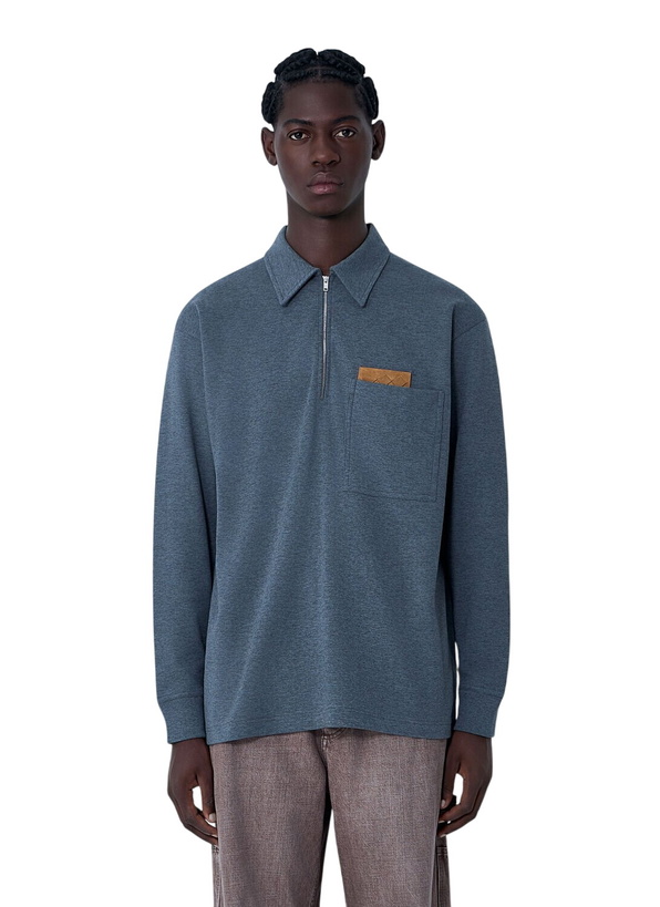 Photo: Bottega Veneta Double Cotton Melange Polo Shirt