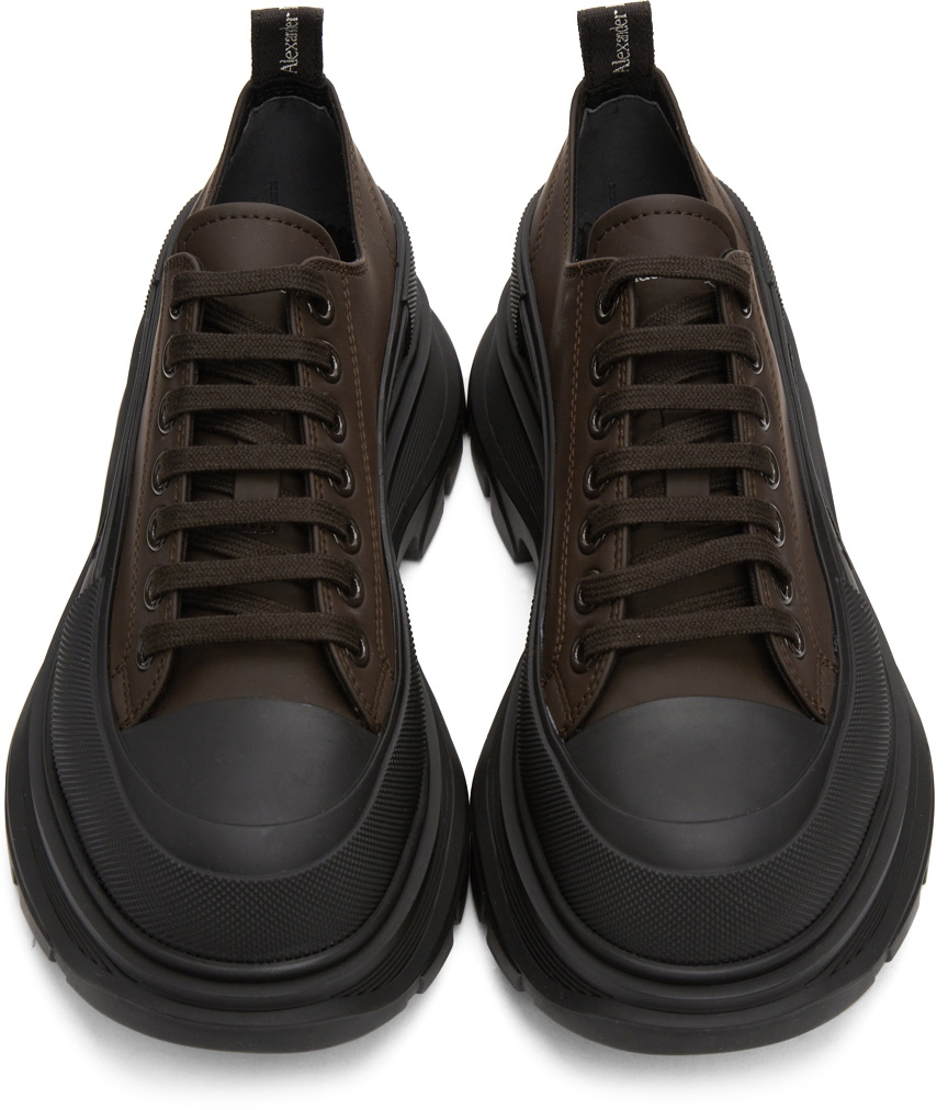 Alexander McQueen Brown Tread Slick Low Sneakers Alexander