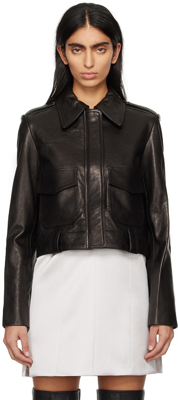 Photo: KHAITE Black Cordelia Leather Jacket
