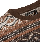 Beams Plus - Cotton-Jacquard T-Shirt - Brown