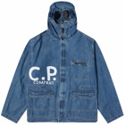 C.P. Company Men's Blu Goggle Jacket in Stone Bleach