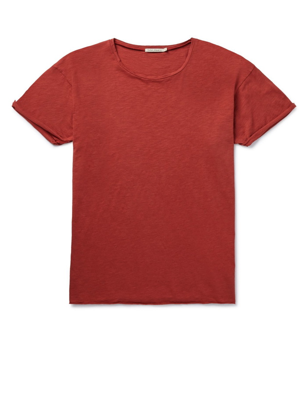 Photo: NUDIE JEANS - Roger Slub Organic Cotton-Jersey T-Shirt - Red