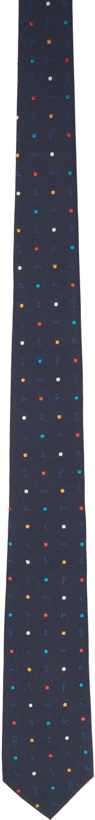 Photo: Paul Smith Navy Spotty Letters Tie