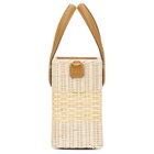 Mark Cross Beige and Brown Rattan Manray Tote