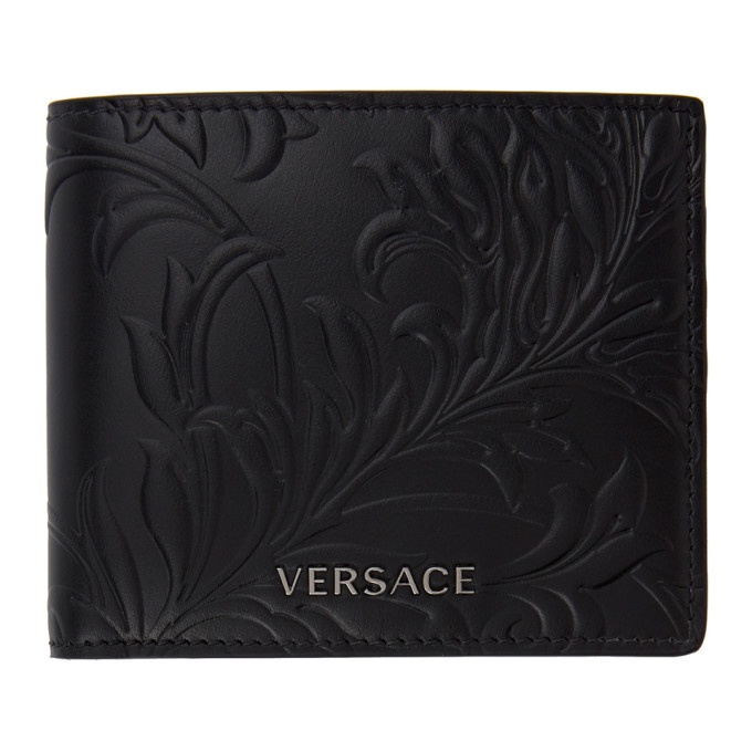 Photo: Versace Black Embossed Barocco Bifold Wallet