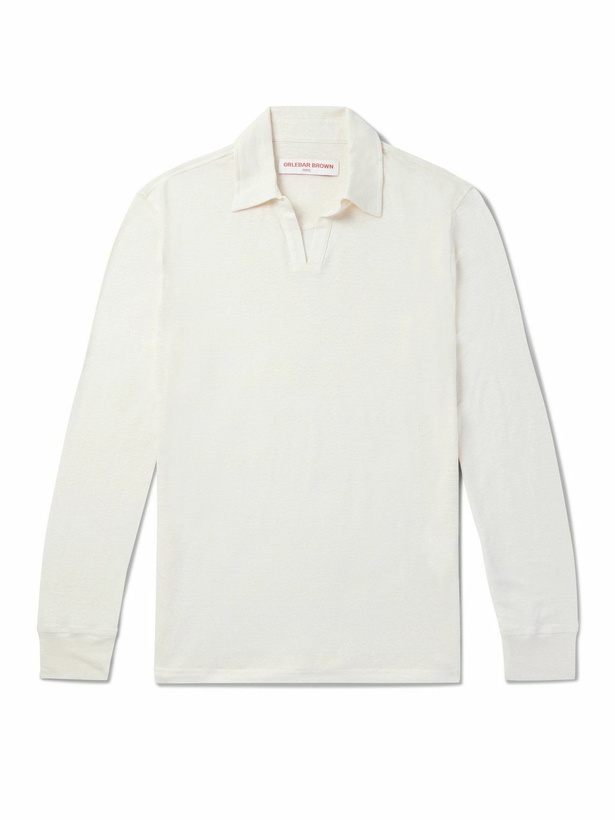 Photo: Orlebar Brown - Felix Linen-Blend Jersey Polo Shirt - Neutrals