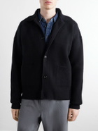 AMI PARIS - Logo-Appliquéd Merino Wool Cardigan - Black