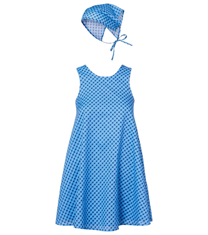Photo: Montce Betsie plaid cotton minidress and scarf set