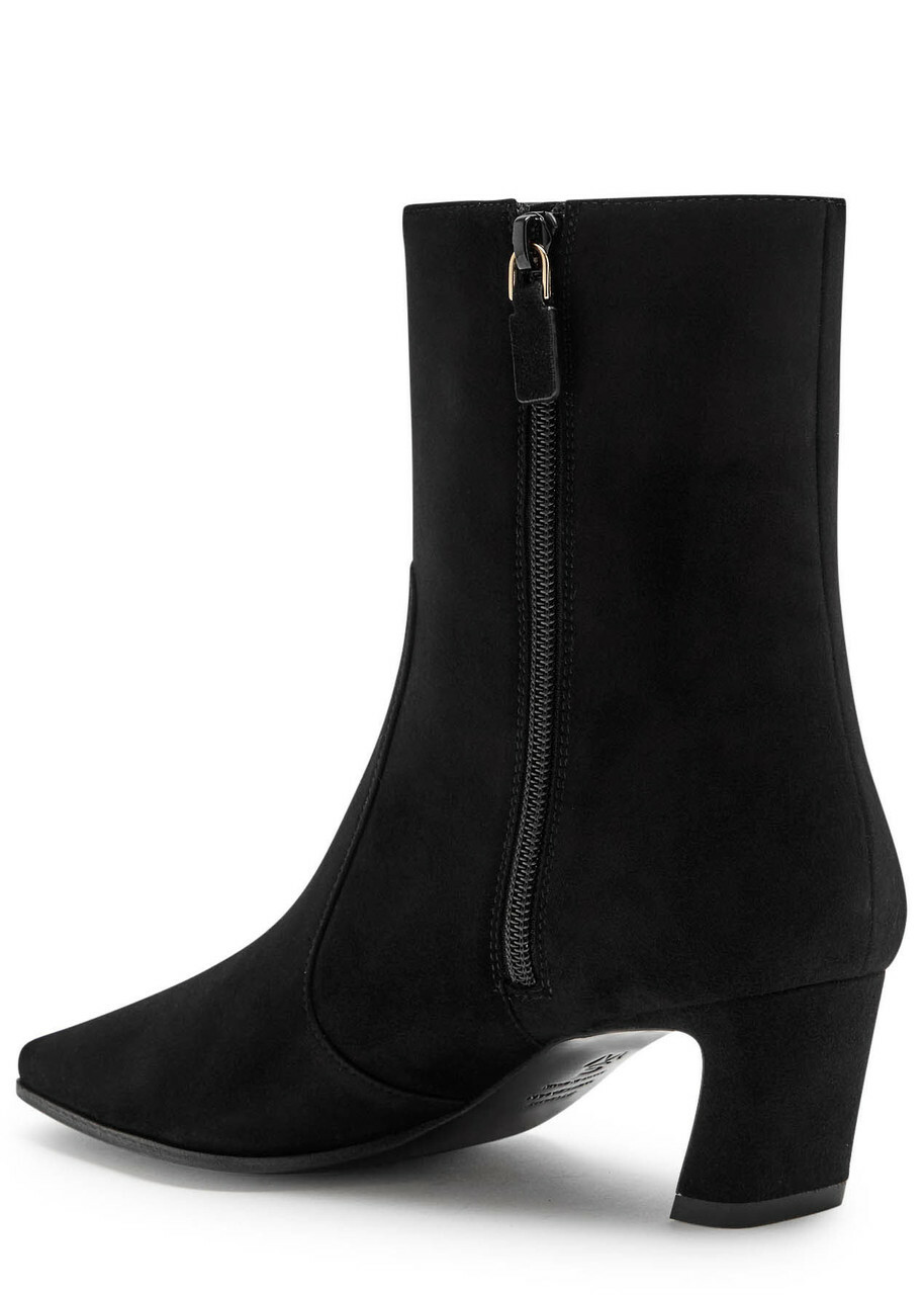 Stuart Weitzman Stassi 50 Suede Ankle Boots Black