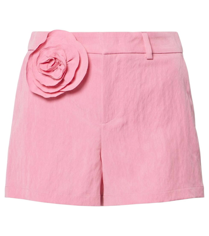 Photo: Blumarine Floral-appliqué gabardine shorts