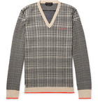 Alexander McQueen - Houndstooth and Checked Wool Sweater - Men - Black