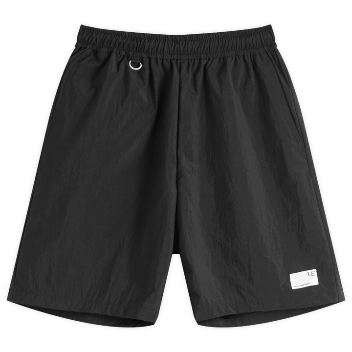 Photo: Uniform Experiment Men's Crystal Nylon Easy Shorts in Black