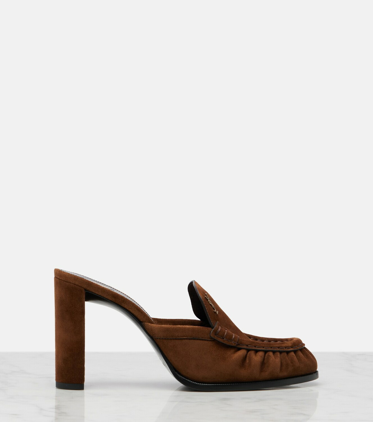 Saint Laurent Le Loafer Cassandre suede mules