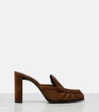 Saint Laurent Le Loafer Cassandre suede mules