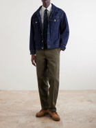 Drake's - Straight-Leg Peached Cotton-Twill Trousers - Green