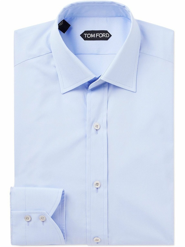 Photo: TOM FORD - Cotton-Poplin Shirt - Blue
