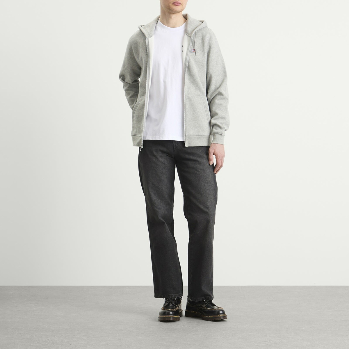 Dickies Men's Oakport Zip Hoodie in Heather Grey