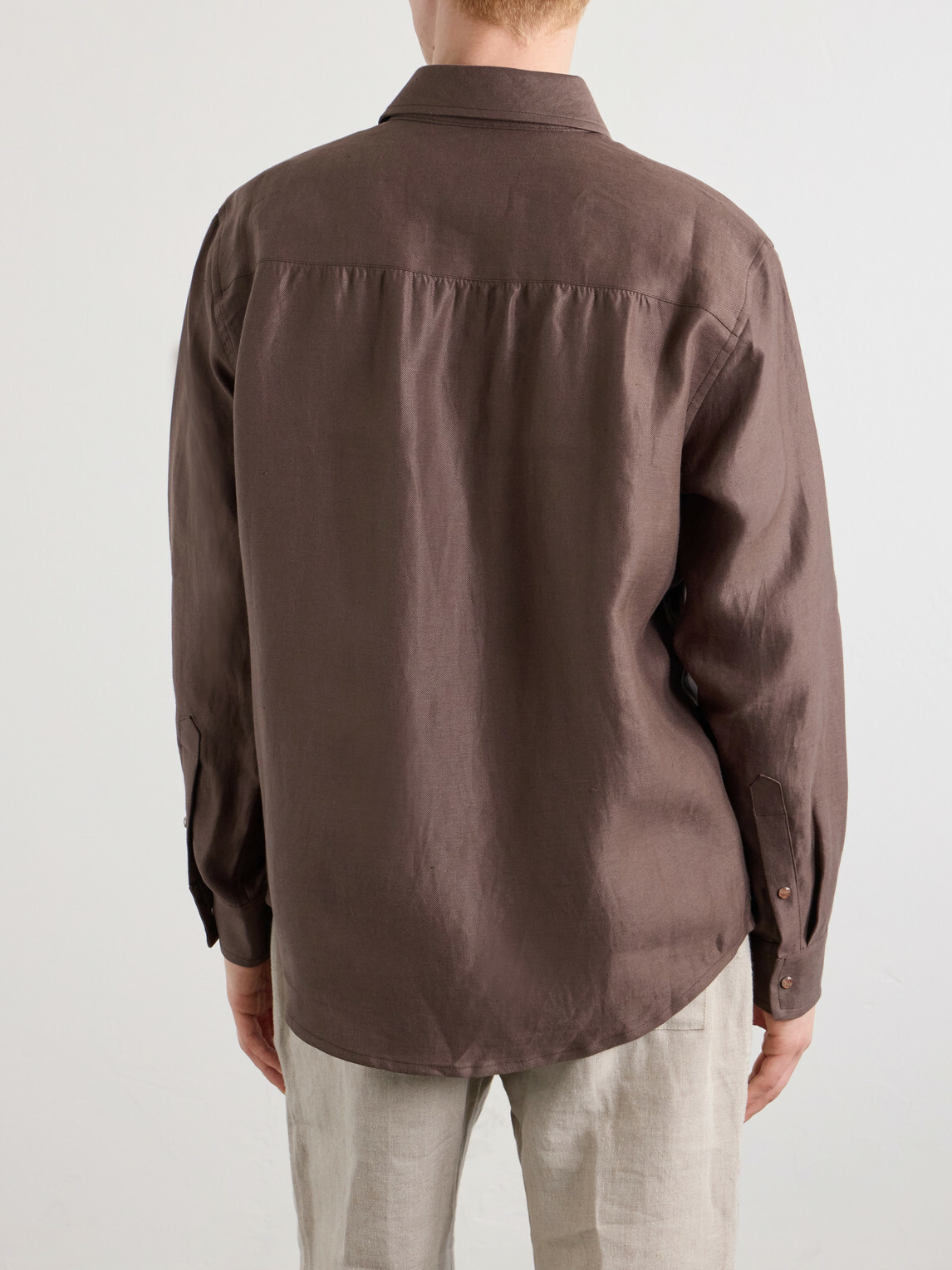 God's True Cashmere - Cocoa Linen Shirt - Brown